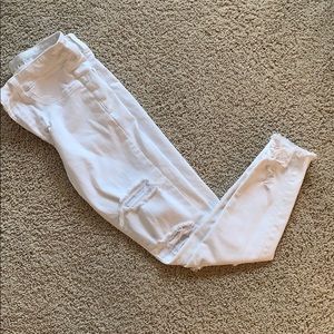 Distressed high rise jeggings